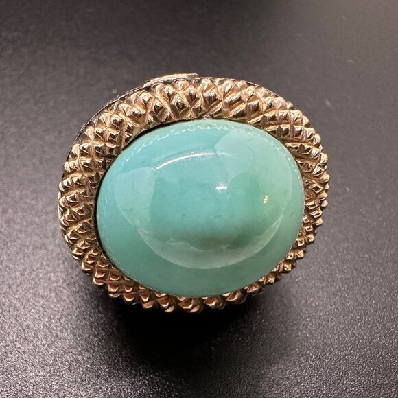 Dian Malouf Jewelry Jewelry - Dian Malouf Silver and 14k Turquoise Cocktail Ring